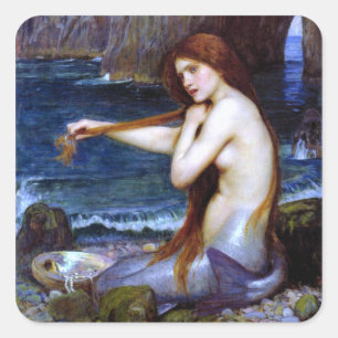 Waterhouse: Die Meerjungfrau Quadratischer Aufkleber