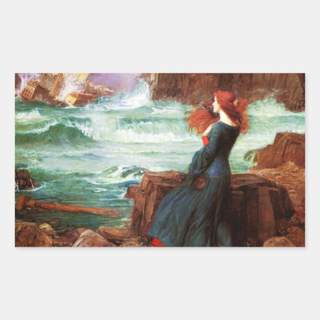 Waterhouse Miranda die Sturm-Aufkleber Rechteckiger Aufkleber (Vorderseite)