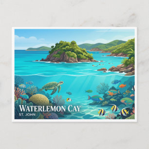 Waterlemon Cay Cruz Bay Amerikanische Jungferninse Postkarte