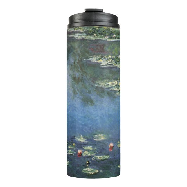 Waterlilies by Claude Monet, Vintage Flowers Thermosbecher (Vorderseite)