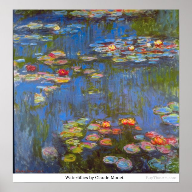 Waterlillies von Claude Monet Poster (Vorne)