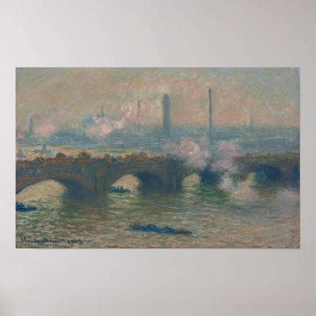 Waterloo Bridge, Gray Day, 1903 (Öl auf Leinwand) Poster (Vorne)