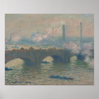 Waterloo Bridge, Gray Day (1903) von Claude Monet Poster