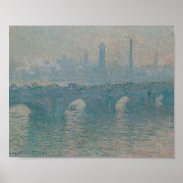 Waterloo Bridge Gray Weather Monet Malerei Poster (Vorne)