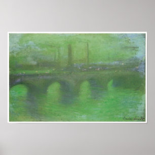 Waterloo Bridge, London, at Dusk, c. 1904 Poster