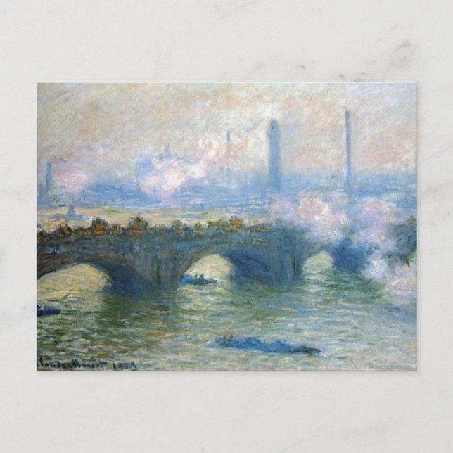 Waterloo Bridge London, Monet Postkarte (Vorderseite)