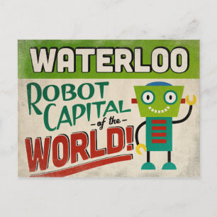 Waterloo Iowa Robot - Funny Vintag Postkarte