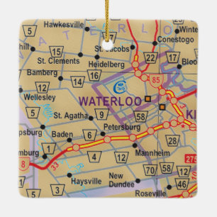 Waterloo Ontario Karte Keramikornament