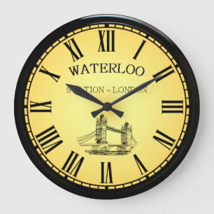 Waterloo Station ~ Tower Bridge ~ London England Große Wanduhr