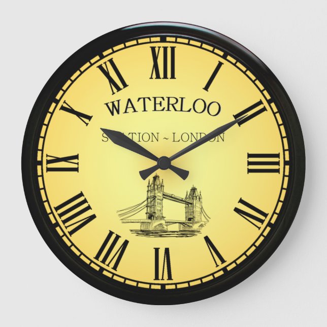 Waterloo Station ~ Tower Bridge ~ London England Große Wanduhr (Vorderseite)