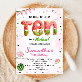 Watermelon 10. Geburtstagsparty Einladung