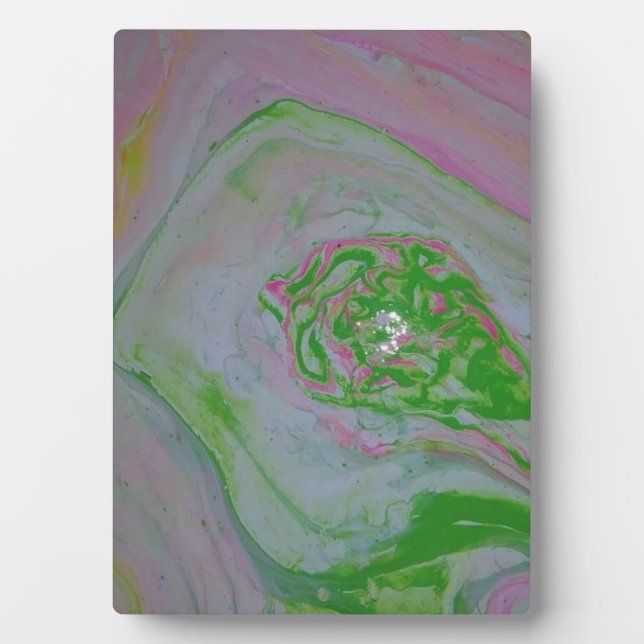 Watermelon Acrylic Pour Painting Plaque Fotoplatte (Vorderseite)