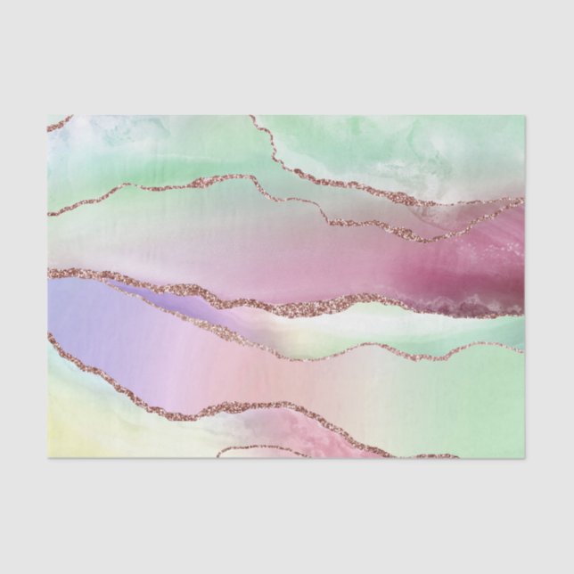 Watermelon Agate | Neo Mint Green und Cassis Pink Seidenpapier (Vorderseite)