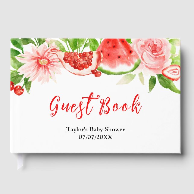 Watermelon and Pomegranate Baby Shower Gästebuch (Vorderseite)