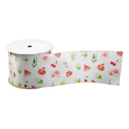 Watermelon and Pomegranate Pattern Satinband