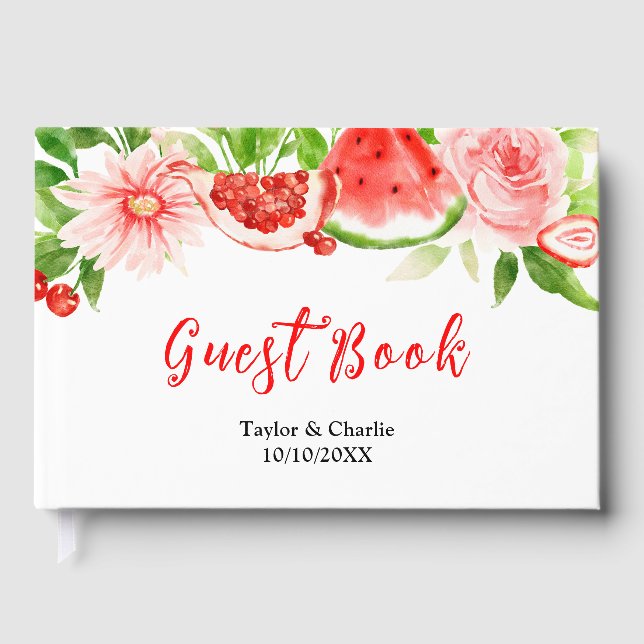Watermelon and Pomegranate Wedding Gästebuch (Vorderseite)