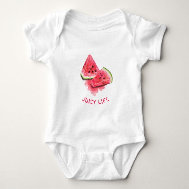 Watermelon Baby Bodysuit Funny - Benutzerdefiniert Baby Strampler (Vorderseite)