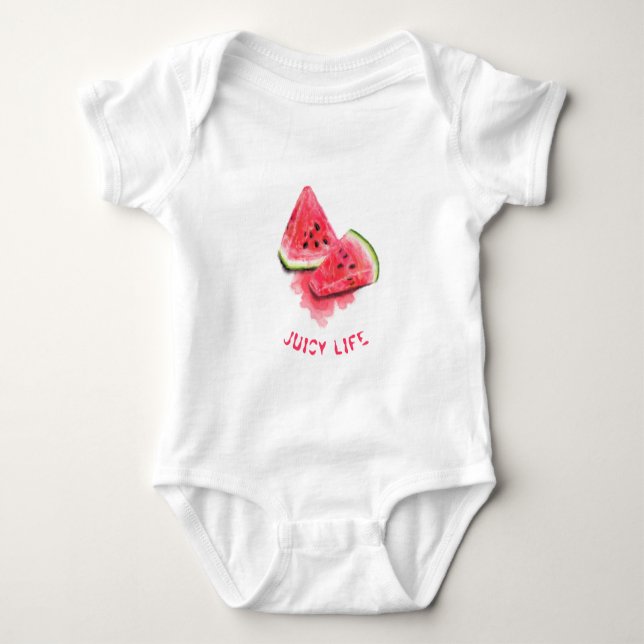Watermelon Baby Bodysuit Funny - Benutzerdefiniert Strampler (Vorderseite)