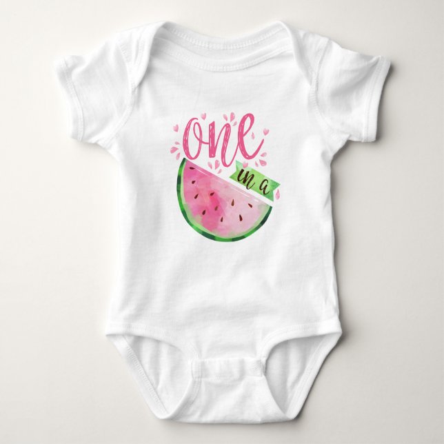 Watermelon Baby Bodysuit - One in the Melon Strampler (Vorderseite)