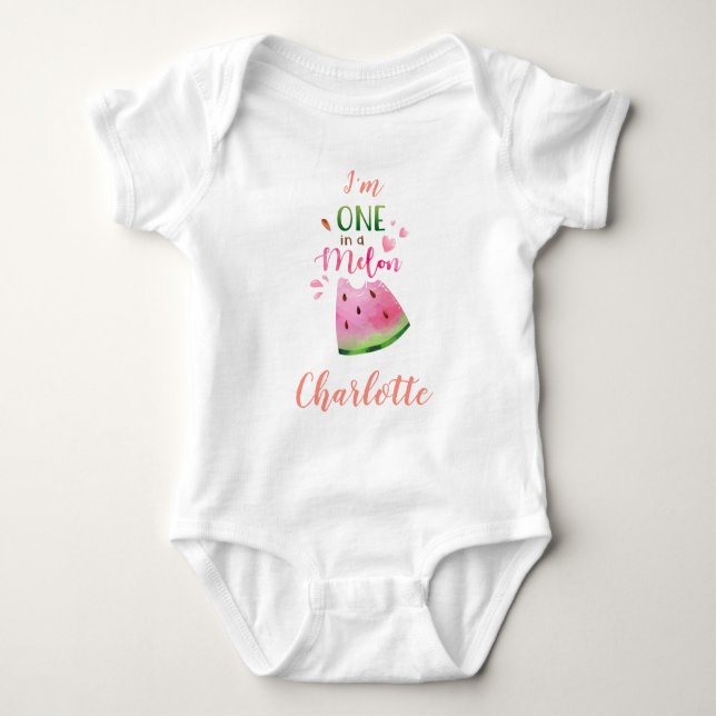 Watermelon Baby Bodysuite One in einem Melon Baby Strampler (Vorderseite)