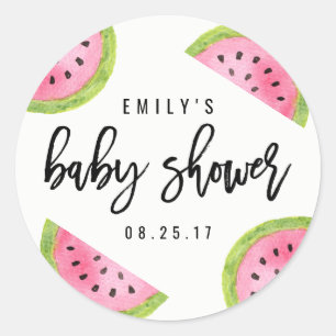 Watermelon Baby Dusche Runder Aufkleber