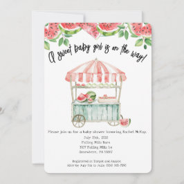 Watermelon Baby Girl Dusche Einladung