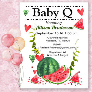 Watermelon Baby Q Kinderdusche Einladung