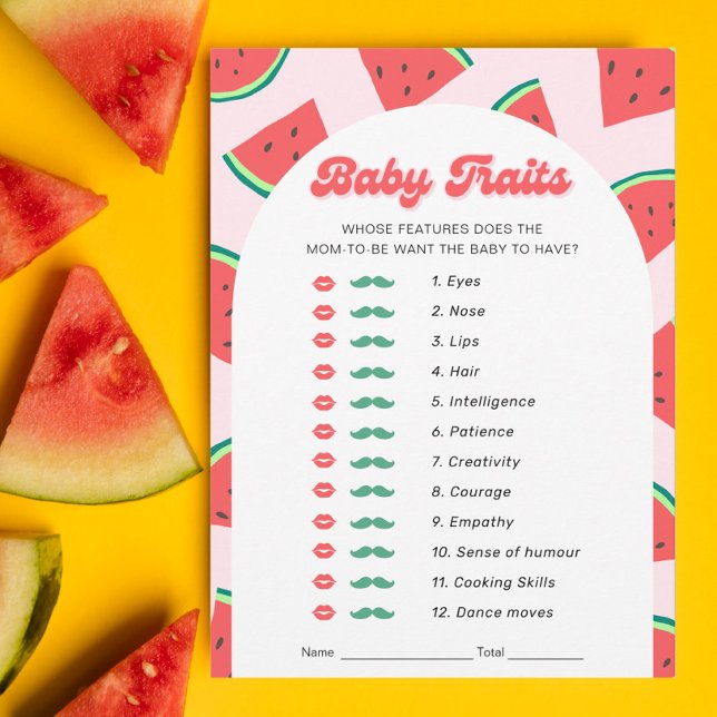 Watermelon Baby Shower Baby Tracks Game Card Einladung (Von Creator hochgeladen)