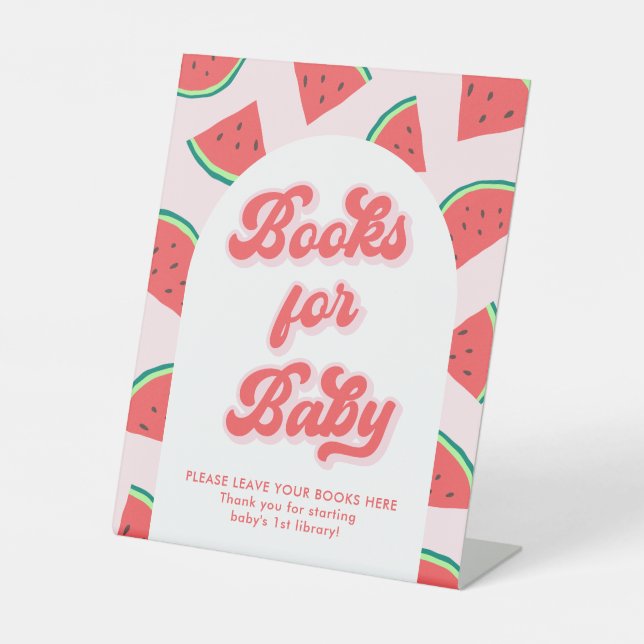 Watermelon Baby Shower Books for Baby Sockelschild (Vorderseite)
