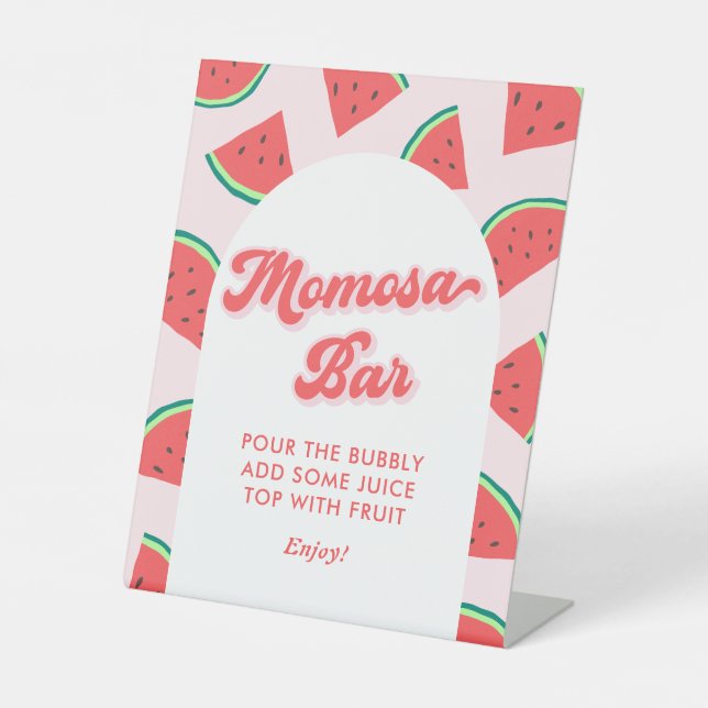 Watermelon Baby Shower Momosa Bar Sockelschild (Vorderseite)