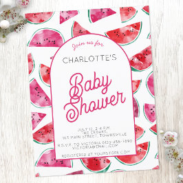 Watermelon Babydusche Einladung Postkarte