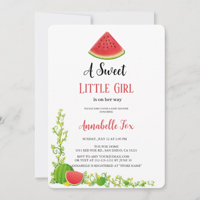 WATERMELON BABYSHOWER-EINLADUNG EINLADUNG (Vorderseite)