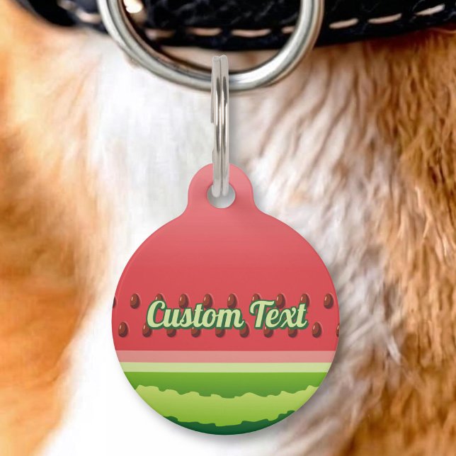 Watermelon Background Pet Name Tag Haustiermarke (Von Creator hochgeladen)