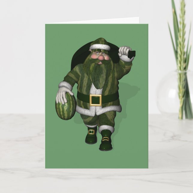 Watermelon Bauer Santa Claus Feiertagskarte (Vorderseite)