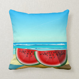 Watermelon Beach Summer Vibe Throw Kissen