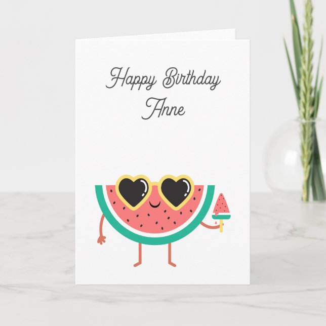 Watermelon Birthday Card Dankeskarte (Vorderseite)
