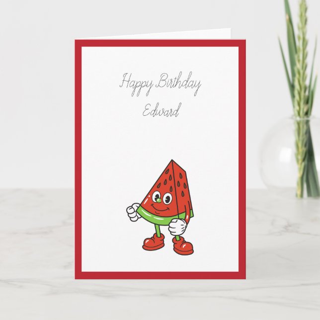 Watermelon Birthday Card Dankeskarte (Vorderseite)