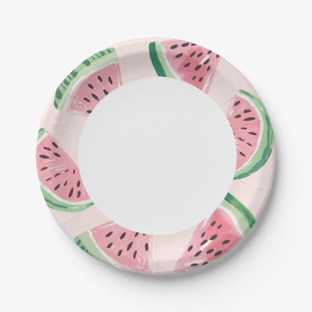 Watermelon Birthday Pappteller (Vorderseite)