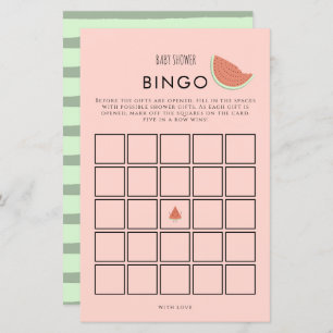 Watermelon Birthday Party Bingo Game