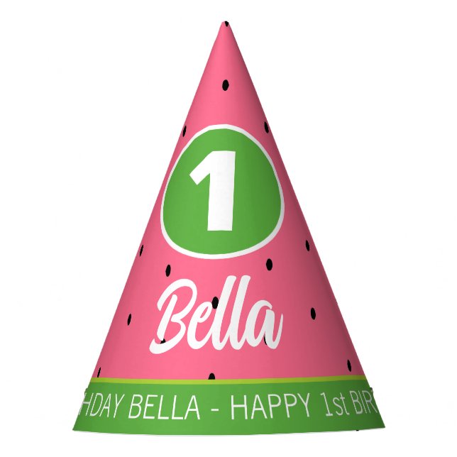 Watermelon Birthday Party Hat Partyhütchen (Vorderseite)