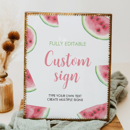 Watermelon Birthday Party Table Sign Poster