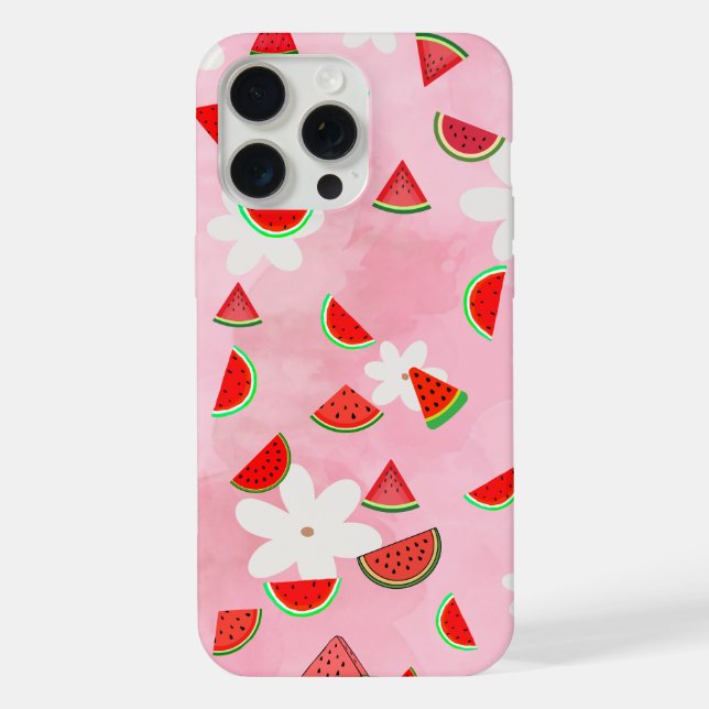 Watermelon Bloom - Fun Summer Floral Pattern" iPhone Hülle (Rückseite)