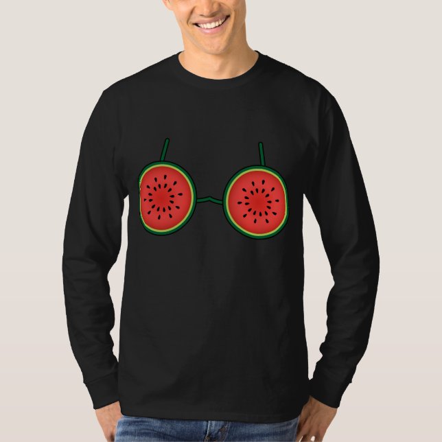 Watermelon Bra Kostüm Niedlich leicht Frucht Hallo T-Shirt (Vorderseite)