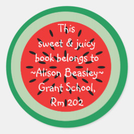 Watermelon Cartoon Kunst, Dichtung und Musik Runder Aufkleber