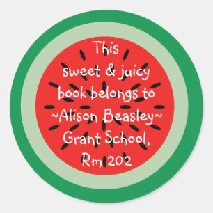 Watermelon Cartoon Kunst, Dichtung und Musik Runder Aufkleber