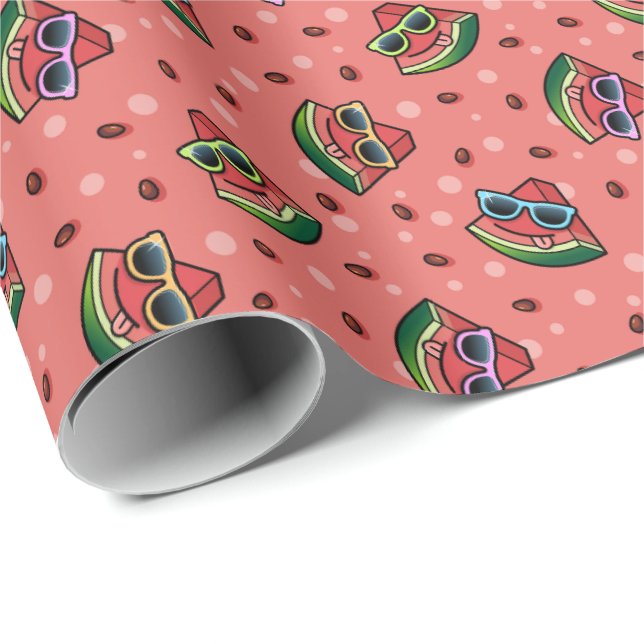 Watermelon Cartoon Musterpapier Geschenkpapier (Rolleneckpunkt)