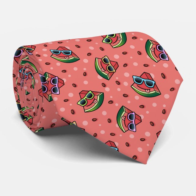 Watermelon Cartoon Pattern Neck Tie Krawatte (Gerollt)