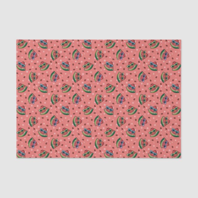 Watermelon Cartoon Pattern Seidenpapier (Vorderseite)