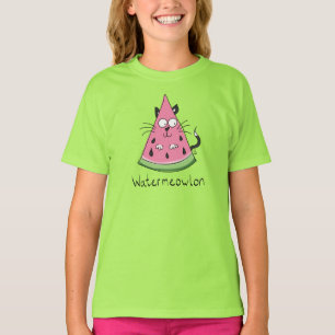 Watermelon Cat Funny Girl's T - Shirt