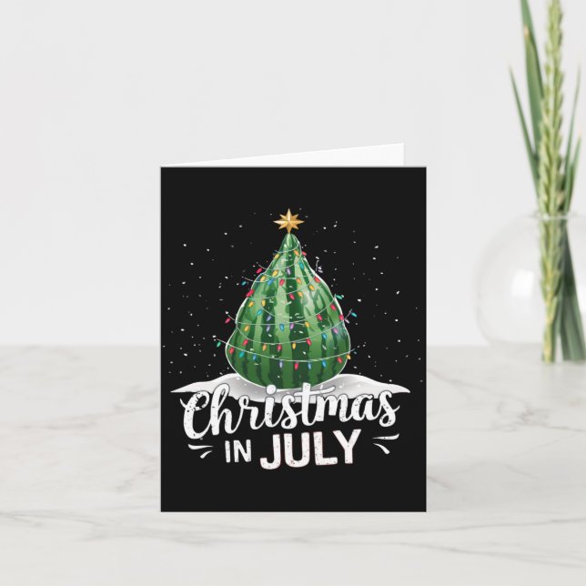 Watermelon Christmas Tree Christmas In July Summer Karte (Vorderseite)